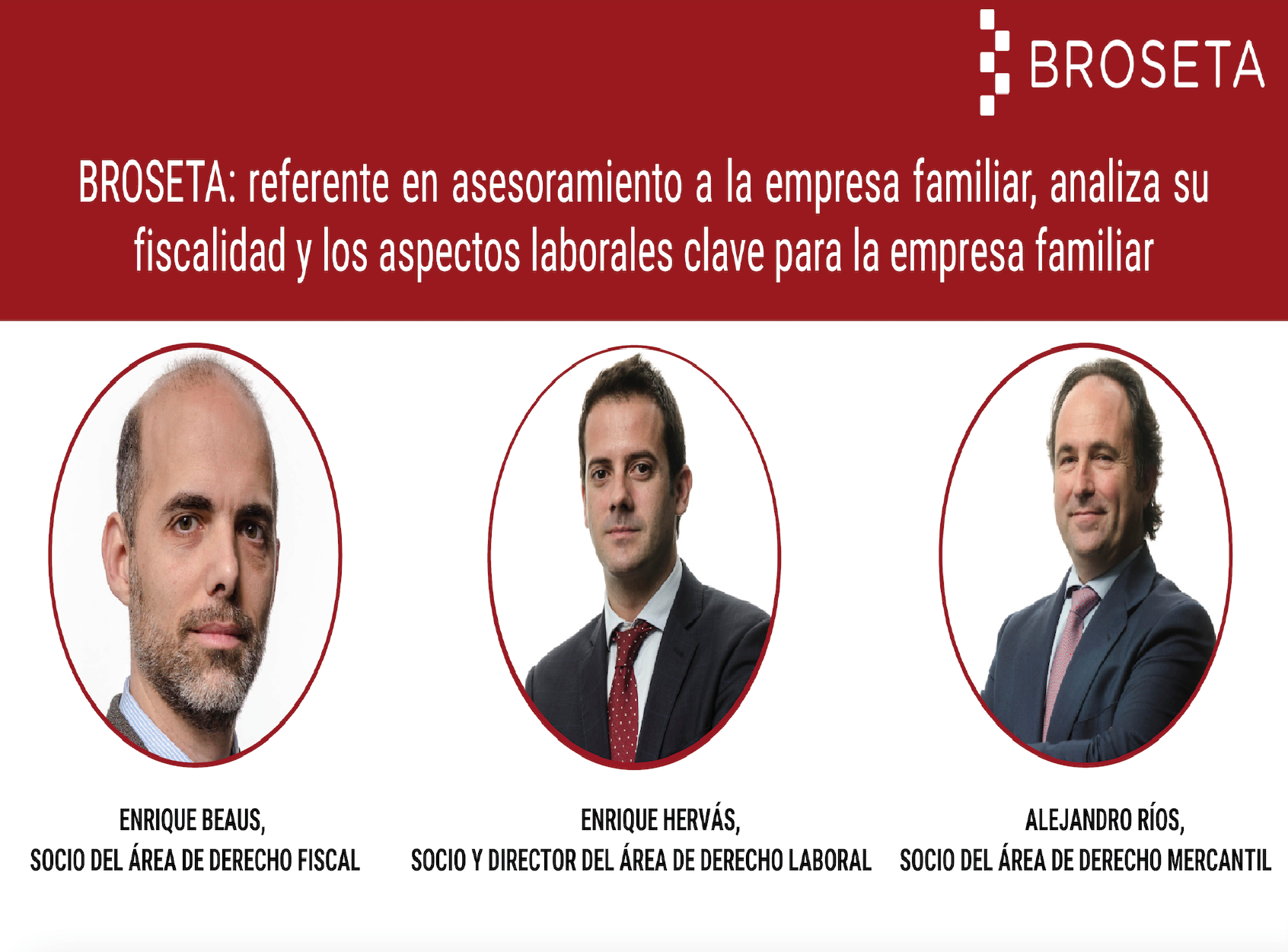 BROSETA analiza los principales aspectos mercantiles, laborales y fiscales para la competitividad y perdurabilidad de las empresas familiares