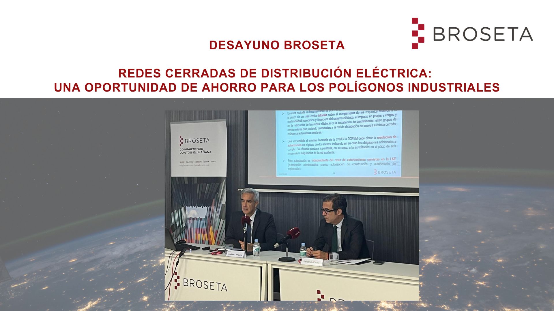 BROSETA analiza los requisitos de las redes cerradas de distribución eléctrica