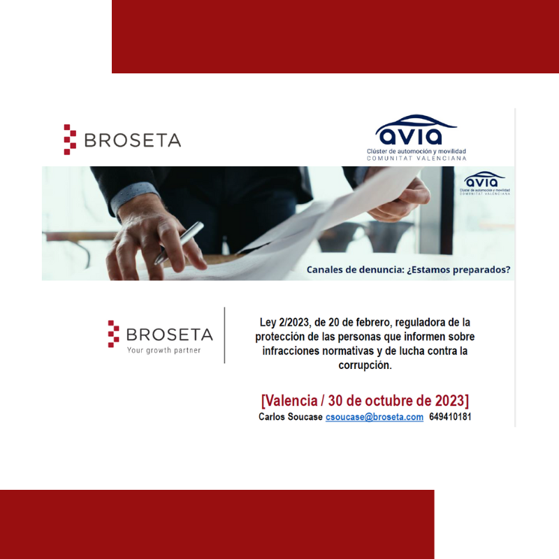BROSETA difunde su expertise en canales de denuncia ante el sector de la automoción
