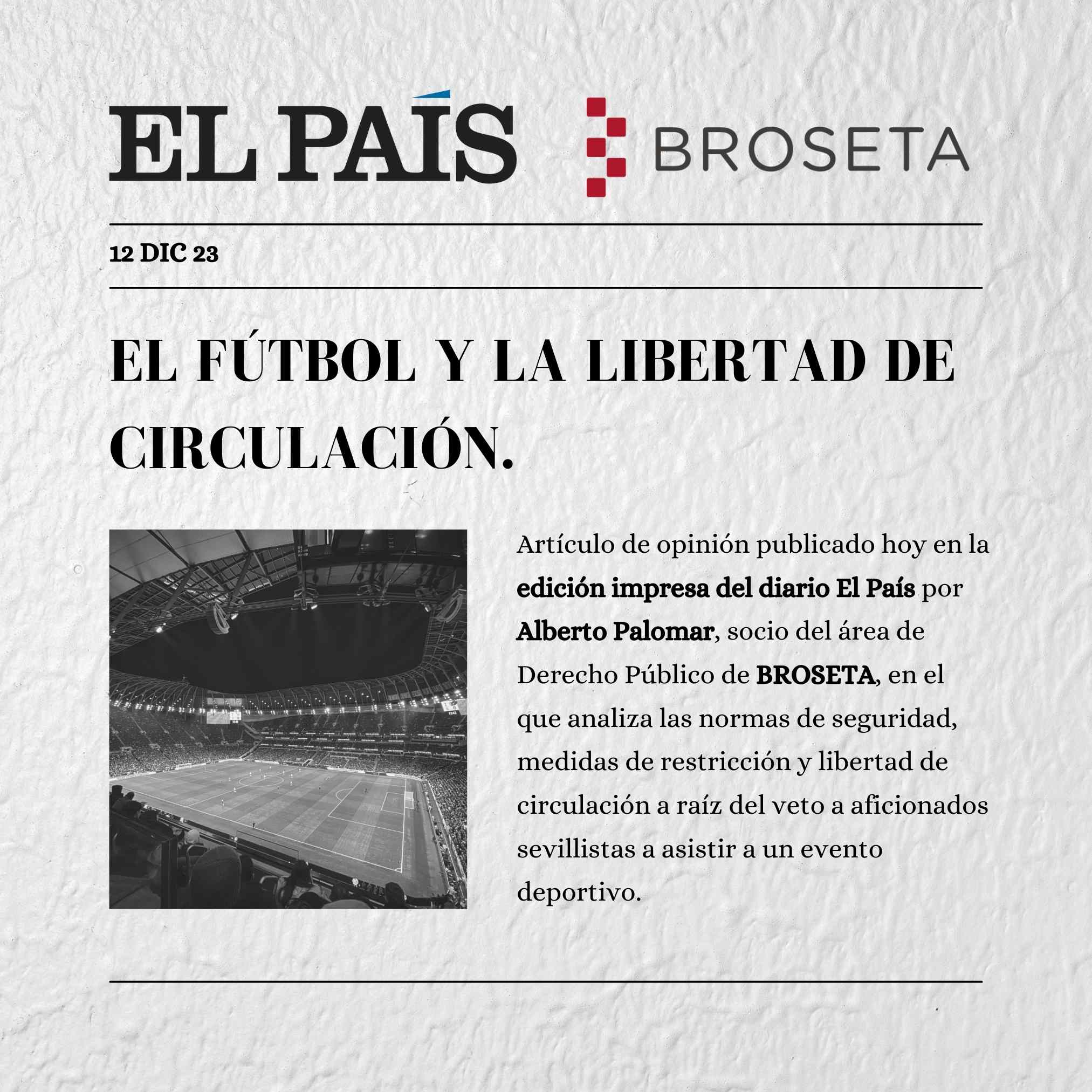 El fútbol y la libertad de circulación. El País