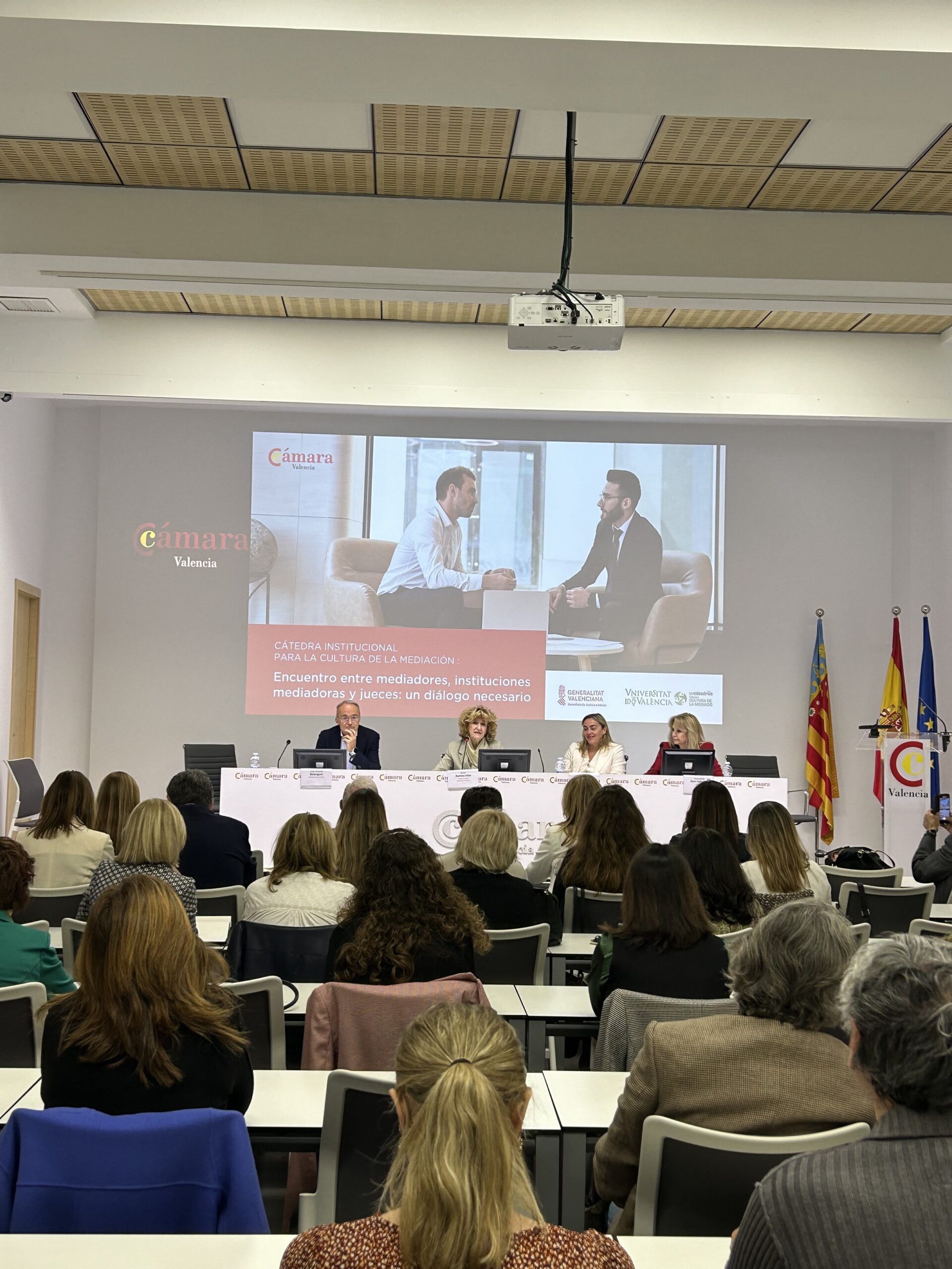 “Encuentro entre mediadores, instituciones mediadoras y jueces: un diálogo necesario” organizado por la Cámara de Comercio de Valencia.