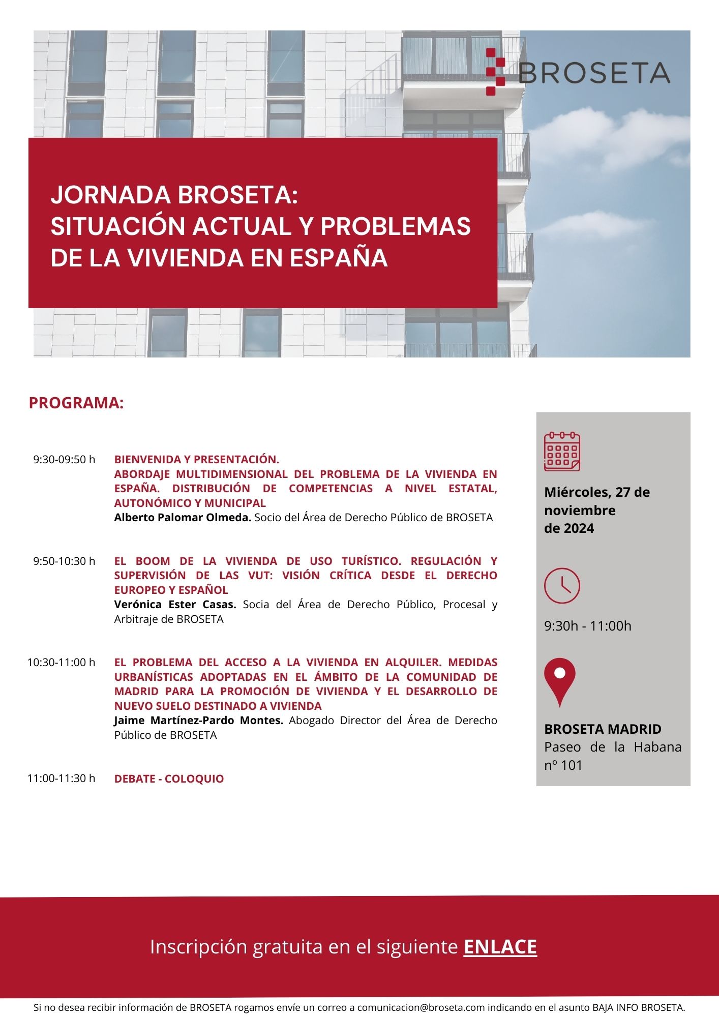 JORNADA BROSETA: SITUACIÓN ACTUAL Y PROBLEMAS DE LA VIVIENDA EN ESPAÑA