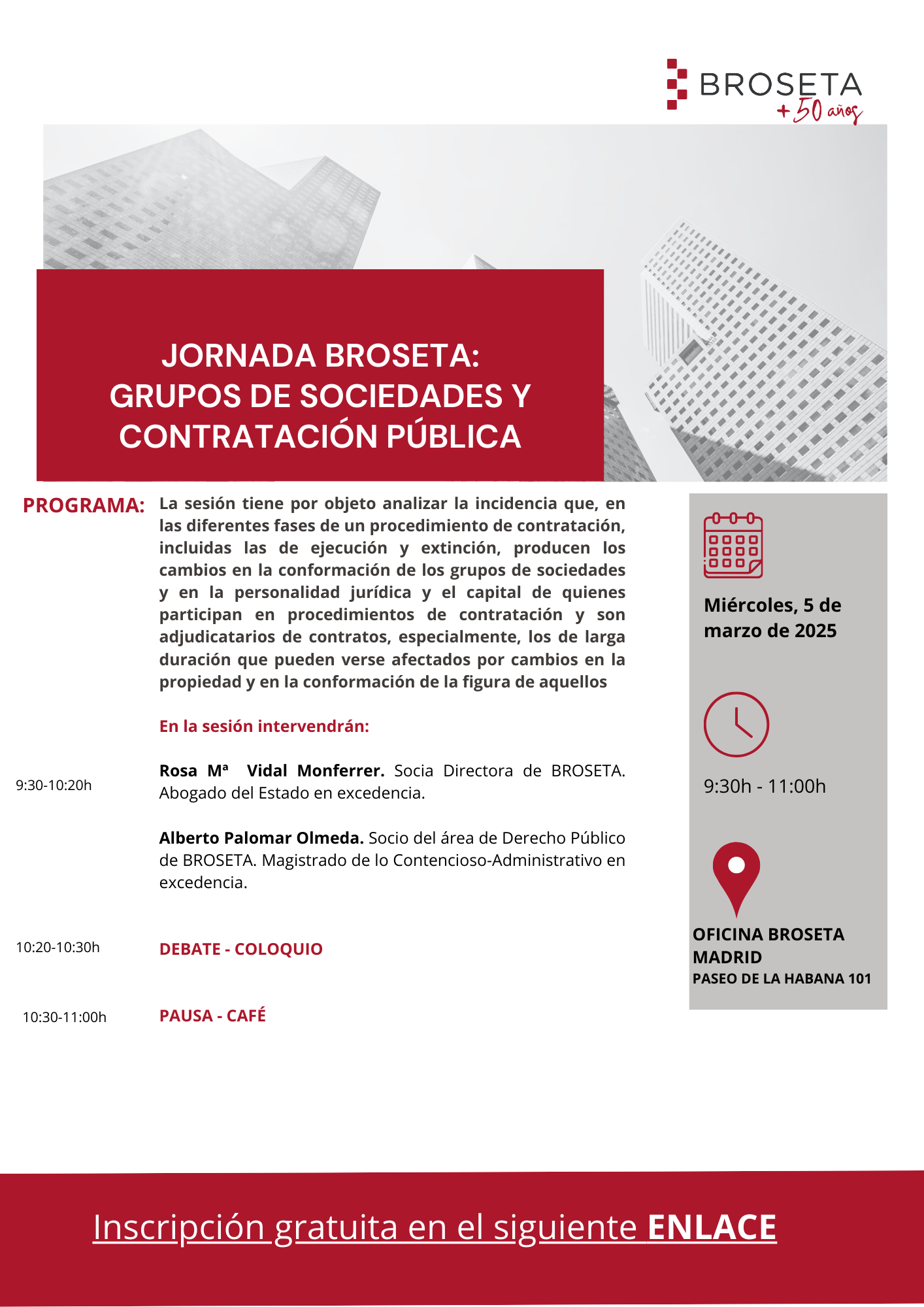 JORNADA BROSETA: GRUPOS DE SOCIEDADES Y CONTRATACIÓN PÚBLICA