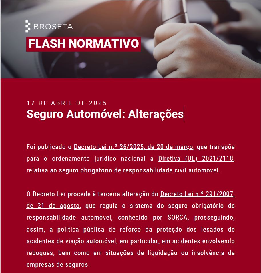 Flash Normativo/ Seguro Automóvel: Alterações