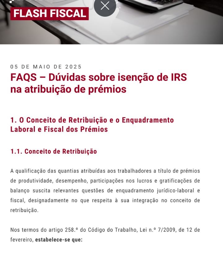 FAQS- Dúvidas sobre isenção de IRS na atribuição de prémios