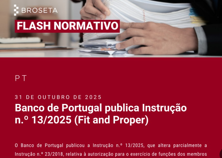 Banco de Portugal publica a Instrução n.º 13/2025