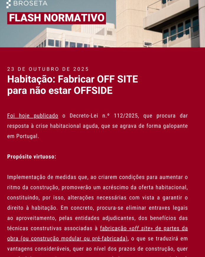 Habitação: Fabricar OFF SITE para não estar OFFSIDE