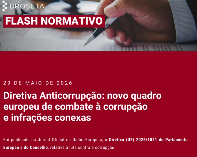 Flash Normativo / Diretiva Anticorrupção: novo quadro europeu de combate à corrupção e infrações conexas